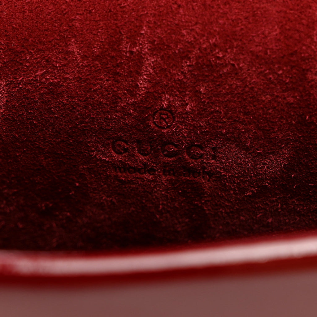 Crinkled Patent Mini Dionysus Shoulder Bag Rosso Ancora Red
