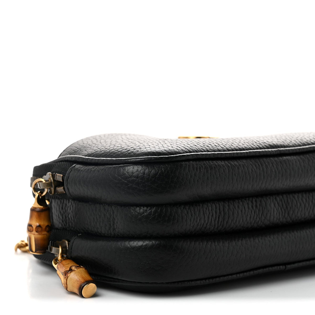 Pebbled Calfskin Super Mini GG Marmont Chain Shoulder Bag Black