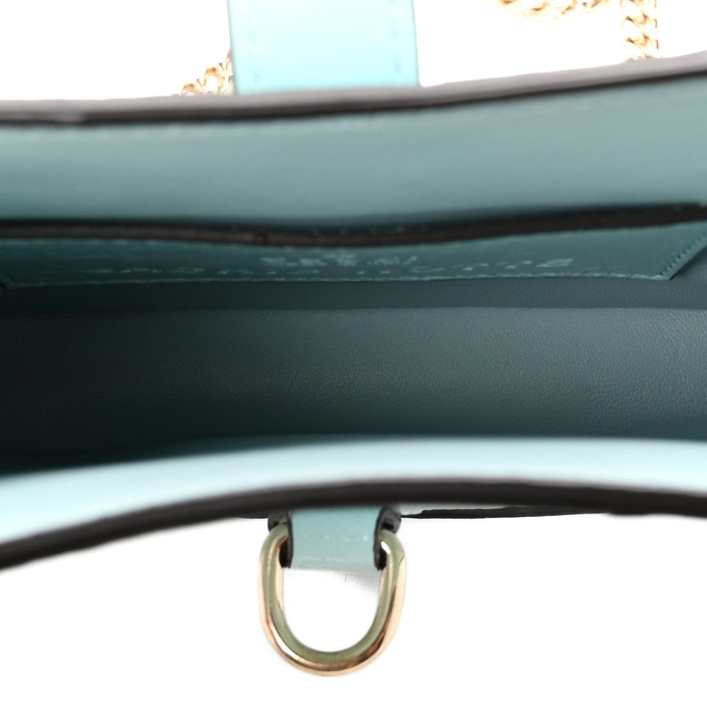 Shiny Ostrich Mini Jackie Notte Blue