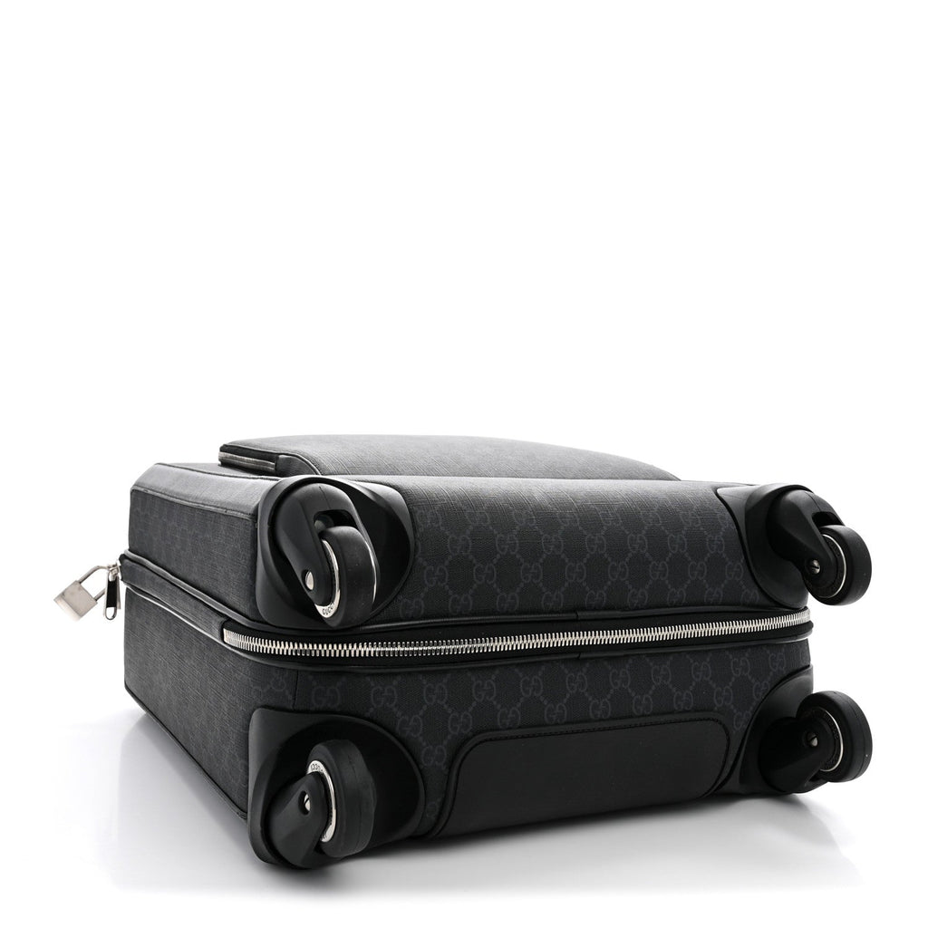 GG Supreme Monogram Azalea Calfskin Retro Interlocking G Small Savoy Cabin Trolley Beige Ebony Brown Sugar