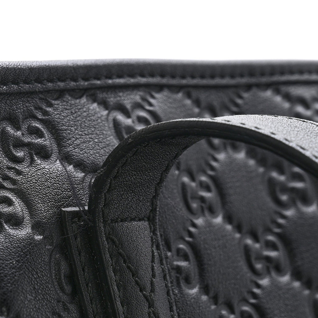 Guccissima Medium Zippered Shopping Tote Black