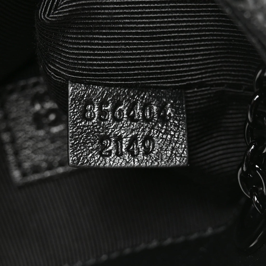 Calfskin Matelasse Monochrome Nano GG Marmont Bucket Bag Black