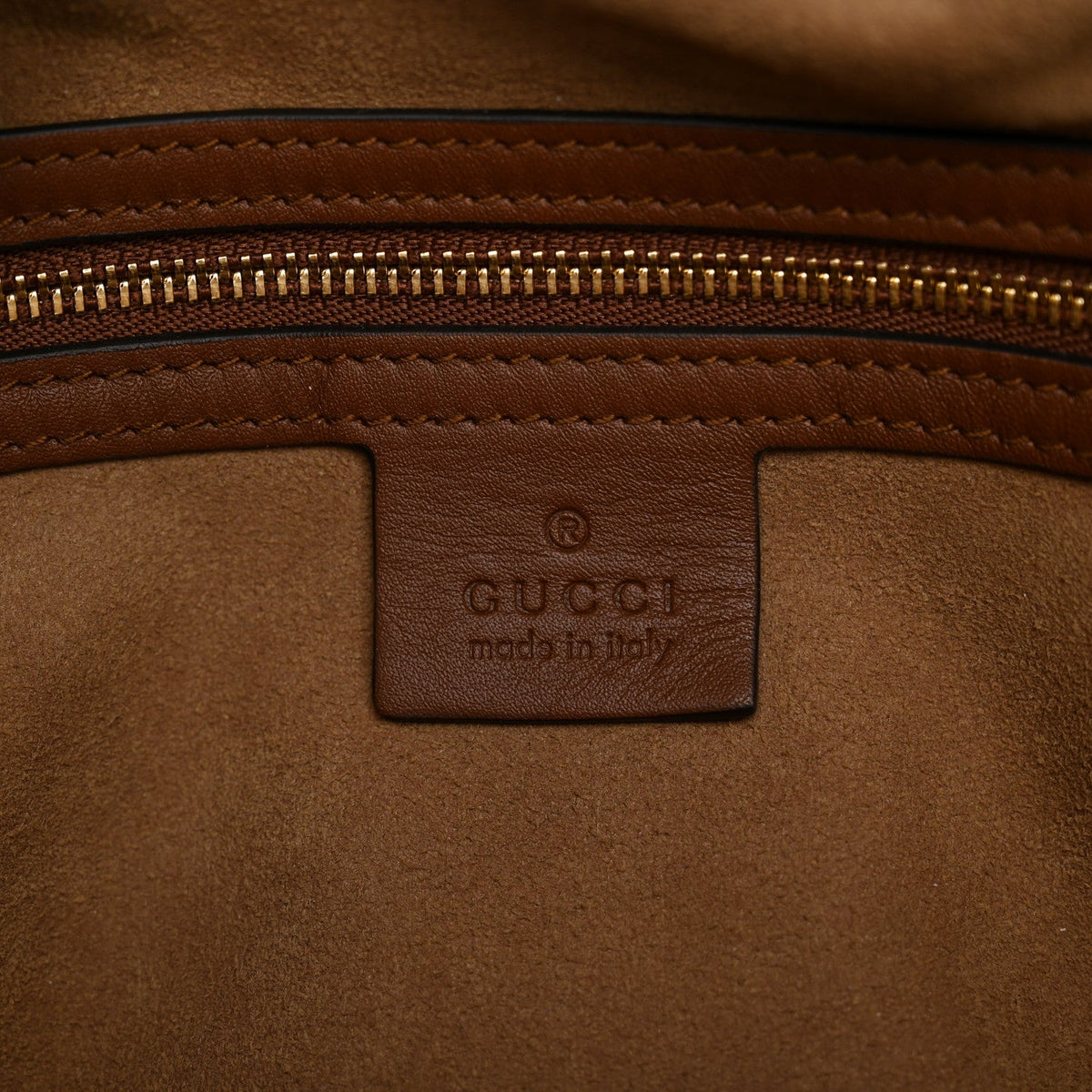 GG Supreme Monogram Large Linea A Hobo Light Brown