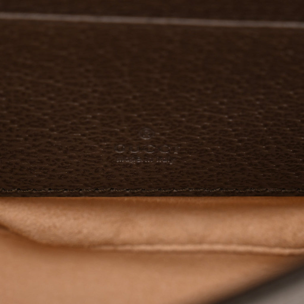 GG Supreme Monogram Textured Dollar Calfskin Web Mini Ophidia Flap Shoulder Bag Beige Ebony New Acero