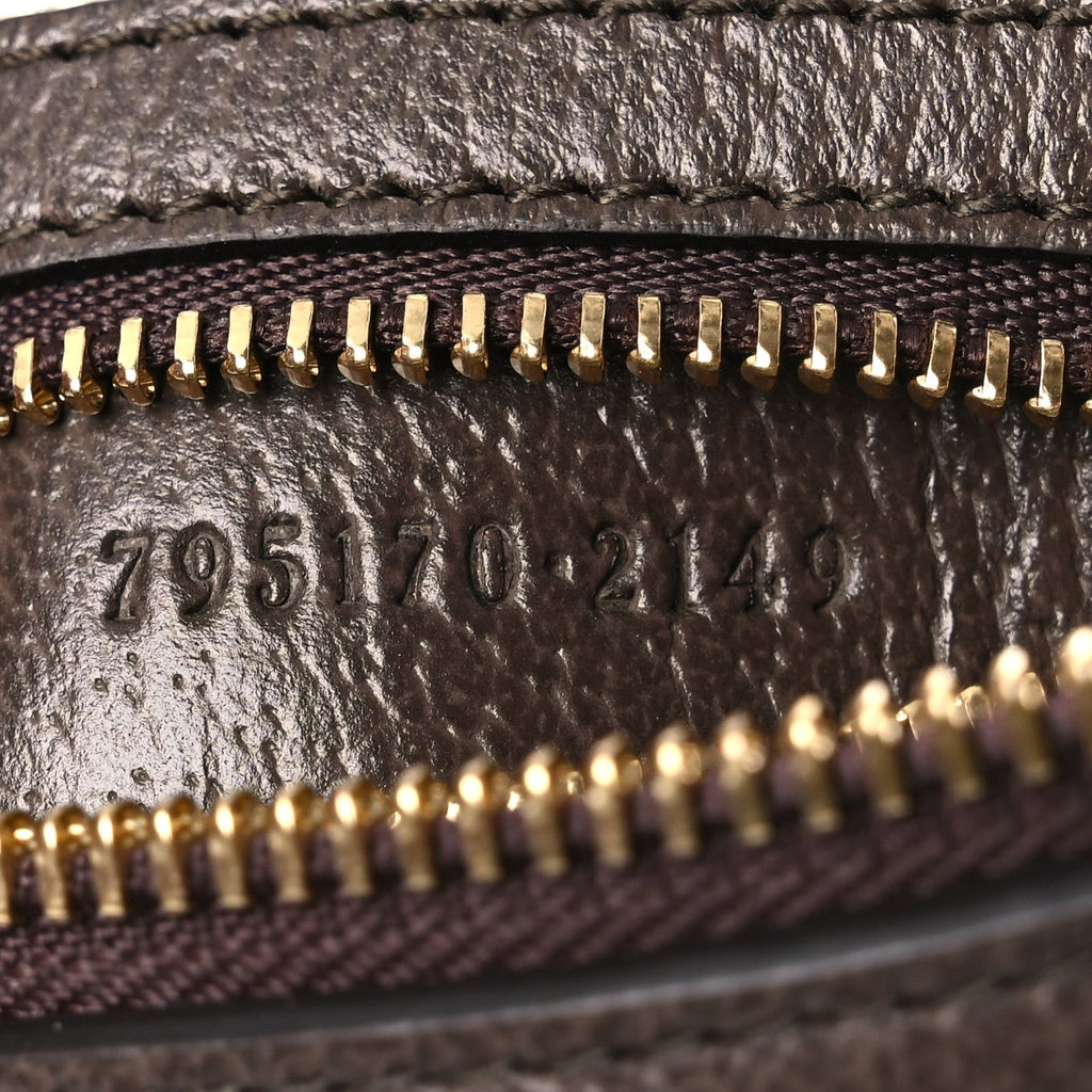 GG Supreme Monogram Textured Calfskin Web Super Mini Ophidia Shoulder Bag Beige Ebony New Acero