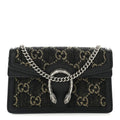 Jacquard Black Denim GG Monogram Super Mini Dionysus Shoulder Bag Black Ivory