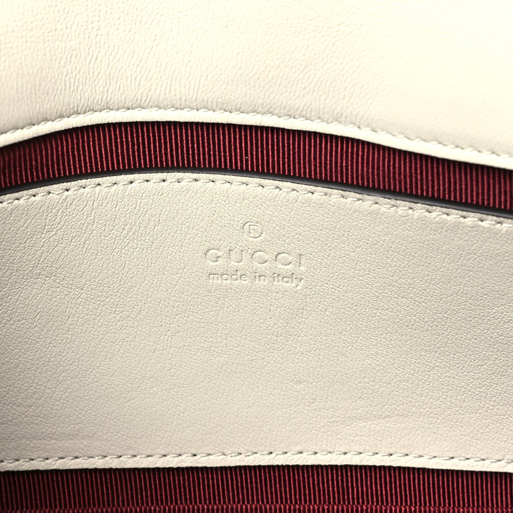 Lambskin Matelasse Small GG Marmont Shoulder Bag White