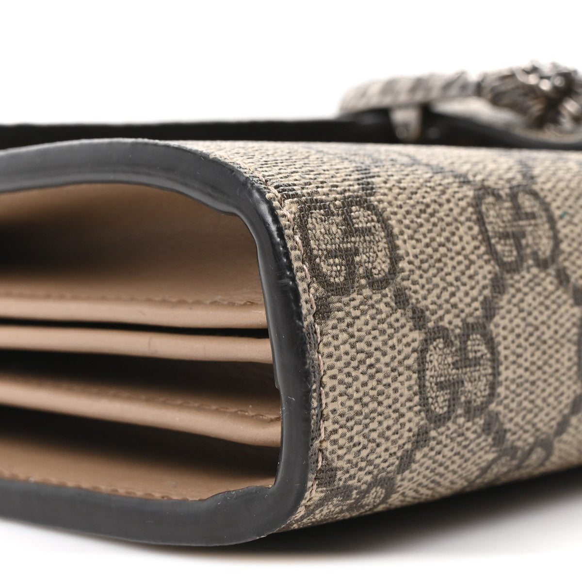 GG Supreme Monogram Mini Dionysus Chain Wallet Beige Taupe