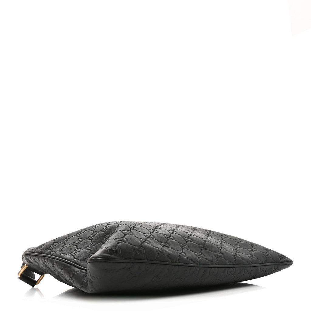 Guccissima Medium Flat Messenger Bag Black