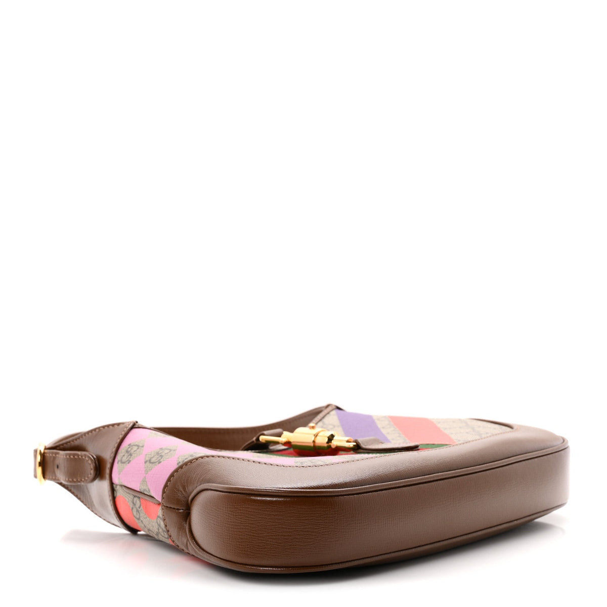 GG Supreme Monogram Azalea Calfskin Print Web Small Jackie 1961 Hobo Multicolor
