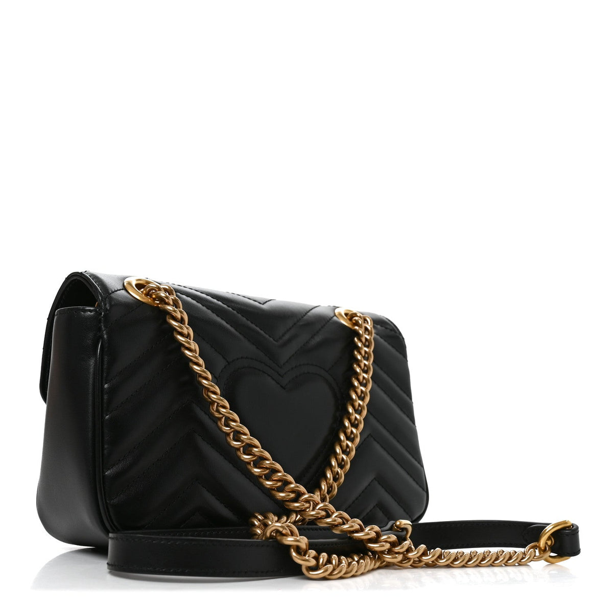 Calfskin Matelasse Mini GG Marmont Shoulder Bag Black