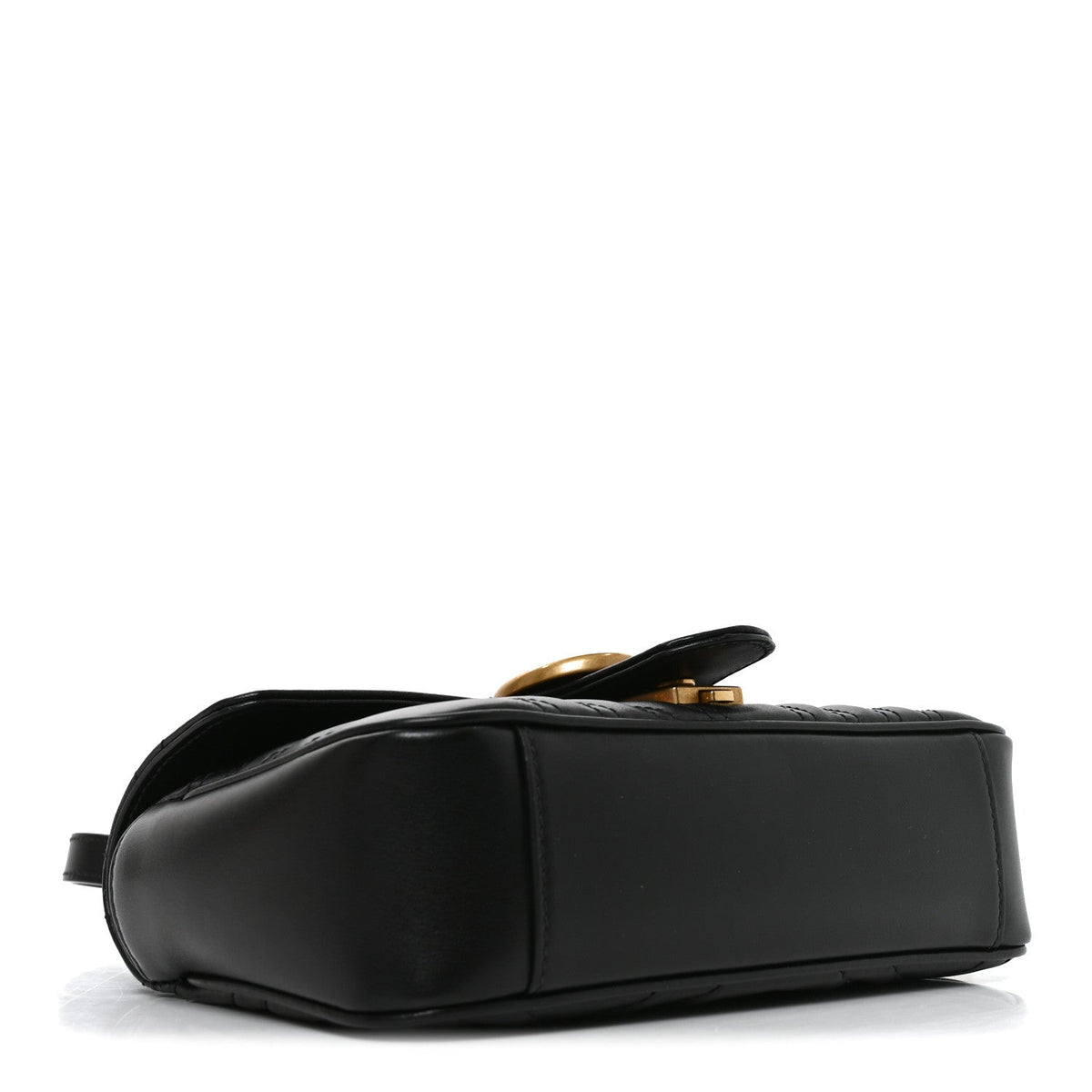 Calfskin Matelasse Mini GG Marmont Shoulder Bag Black