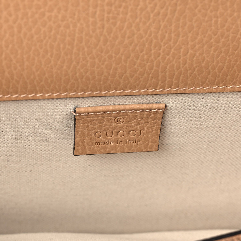 Dollar Calfskin Crystal Small Dionysus Shoulder Bag Natural Tan Black Diamond