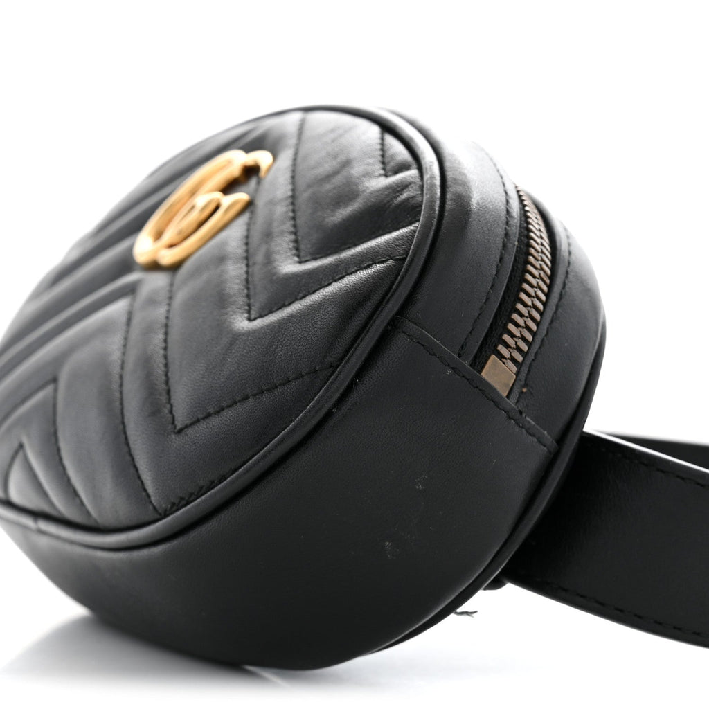 Calfskin Matelasse GG Marmont Belt Bag 85 34 Black