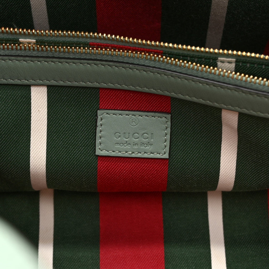 GG Supreme Monogram Emblem Medium Tote Bag Sage Green