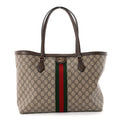 GG Supreme Monogram Medium Ophidia Shopping Tote Brown