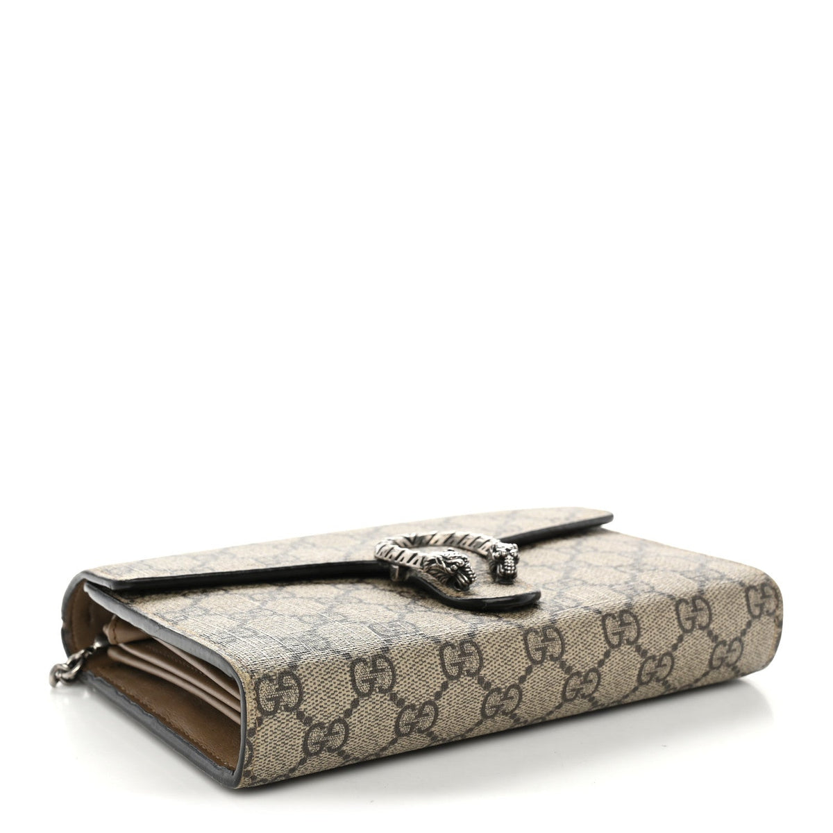 GG Supreme Monogram Mini Dionysus Chain Wallet Beige Taupe