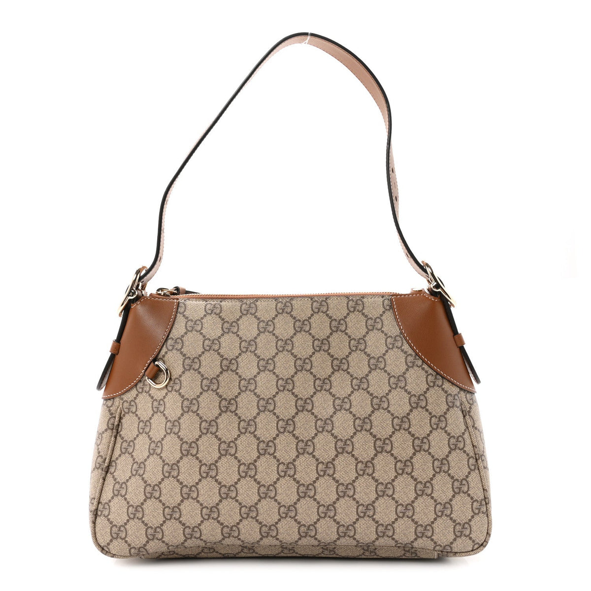 GG Supreme Monogram Emblem Medium Shoulder Bag Beige Ebony Sundial