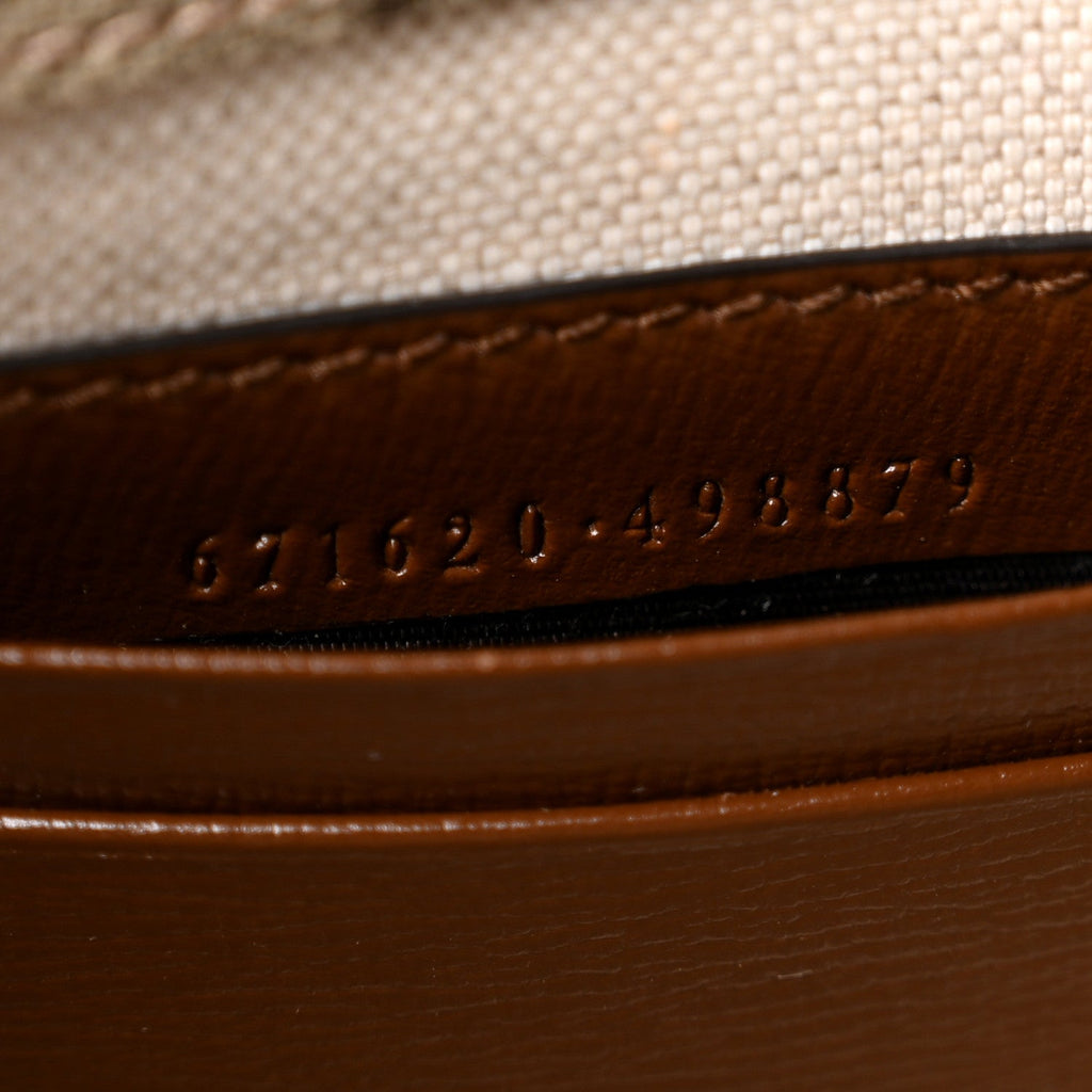 GG Supreme Monogram Azalea Calfskin Mini Retro Interlocking G Flap Shoulder Bag Beige Ebony Brown Sugar