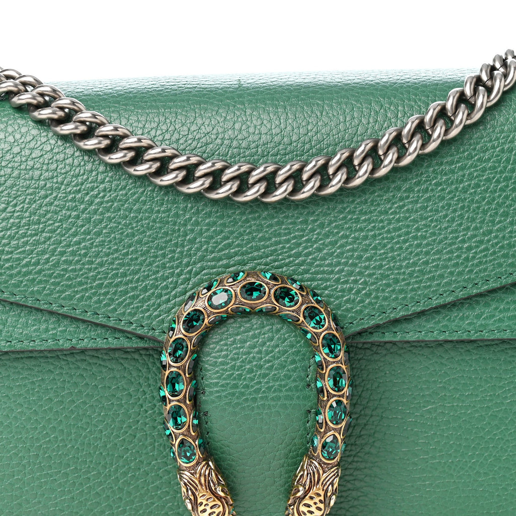 Dollar Calfskin Crystal Small Dionysus Shoulder Bag Emerald