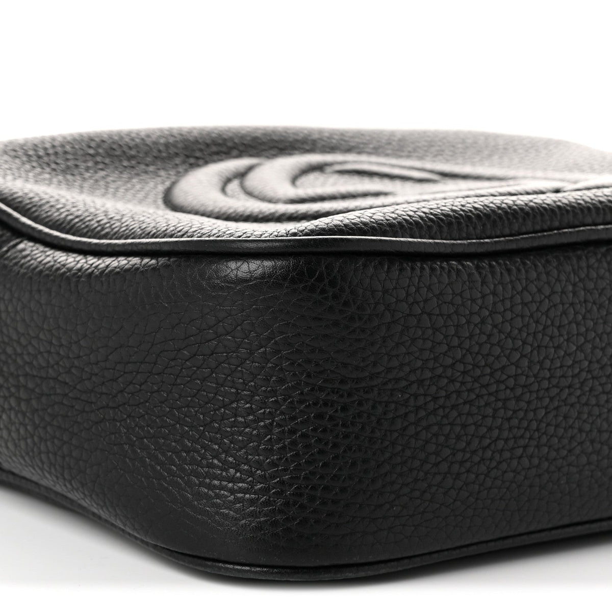 Pebbled Calfskin Small Soho Disco Bag Black
