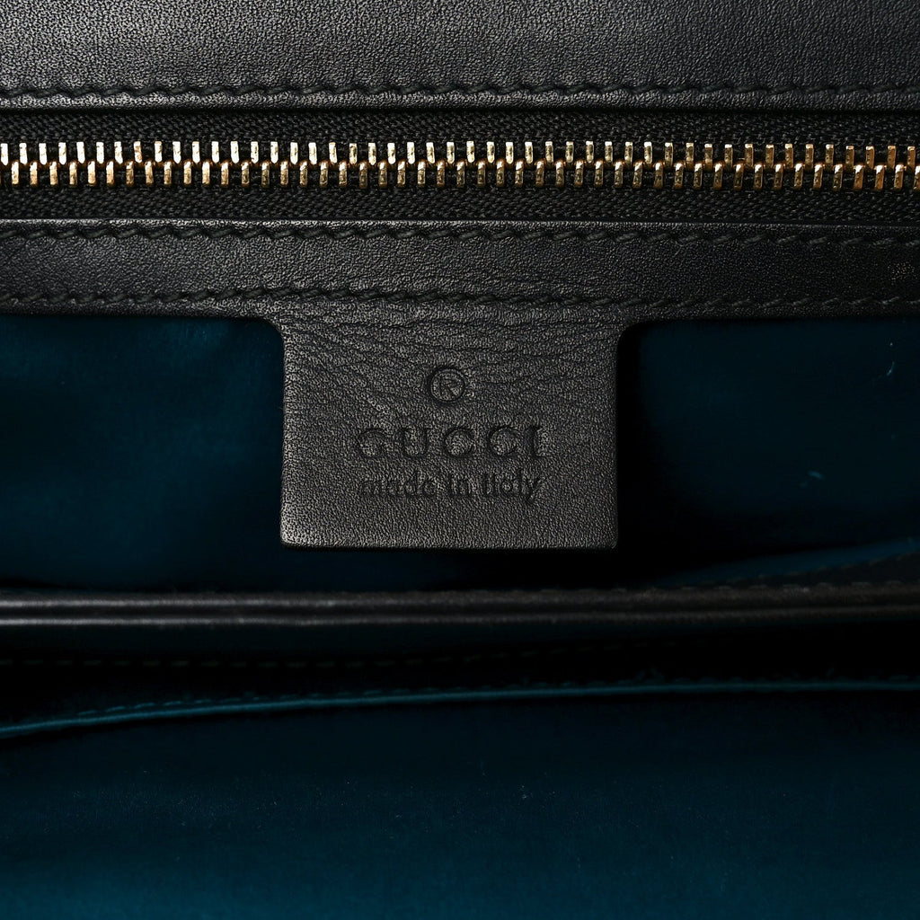 Suede Patent GG Web Medium Ophidia Chain Shoulder Bag Black