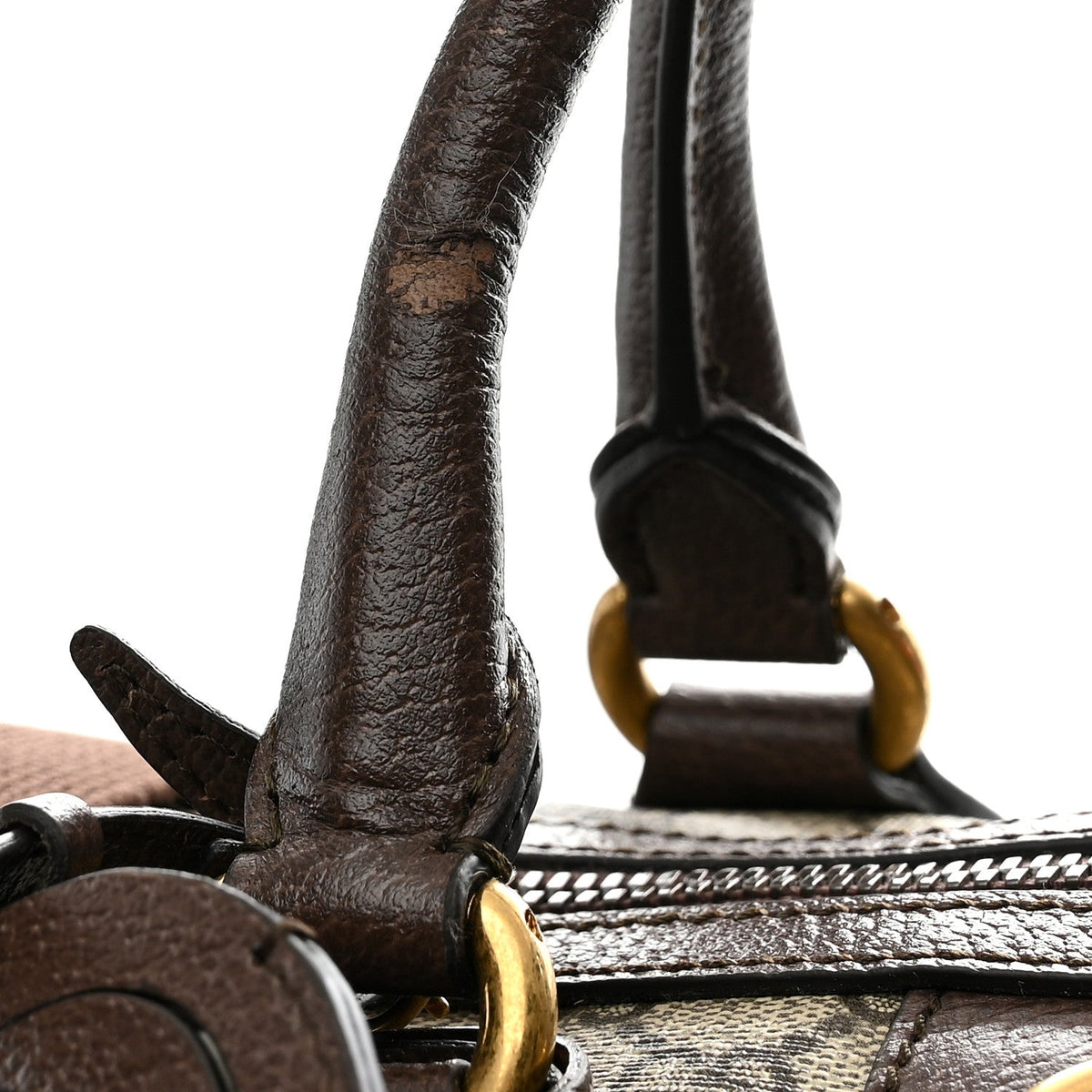 GG Supreme Monogram Textured Dollar Calfskin Web Medium Ophidia Carry-On Duffle Bag Beige Ebony New Acero