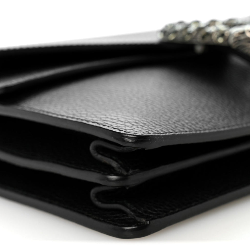 Pebbled Calfskin Small Dionysus Shoulder Bag Black