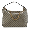 GG Supreme Monogram Large Linea A Hobo Light Brown