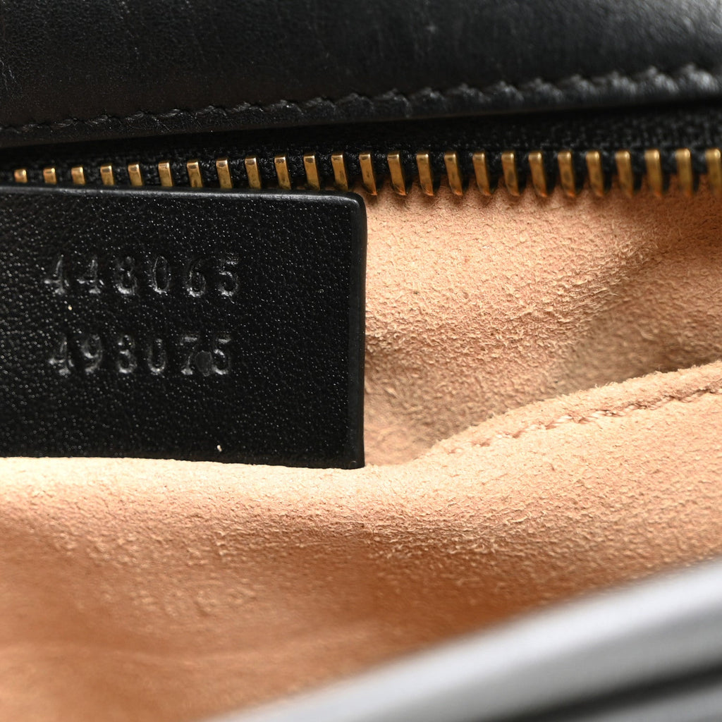 Calfskin Matelasse Mini GG Marmont Camera Bag Black