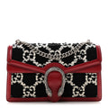 Tweed GG Monogram Small Dionysus Shoulder Bag Black White Romantic Cherry