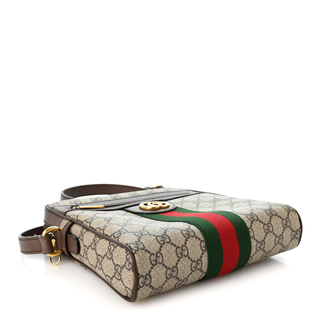 GG Supreme Monogram Web Small Ophidia Messenger Bag Brown