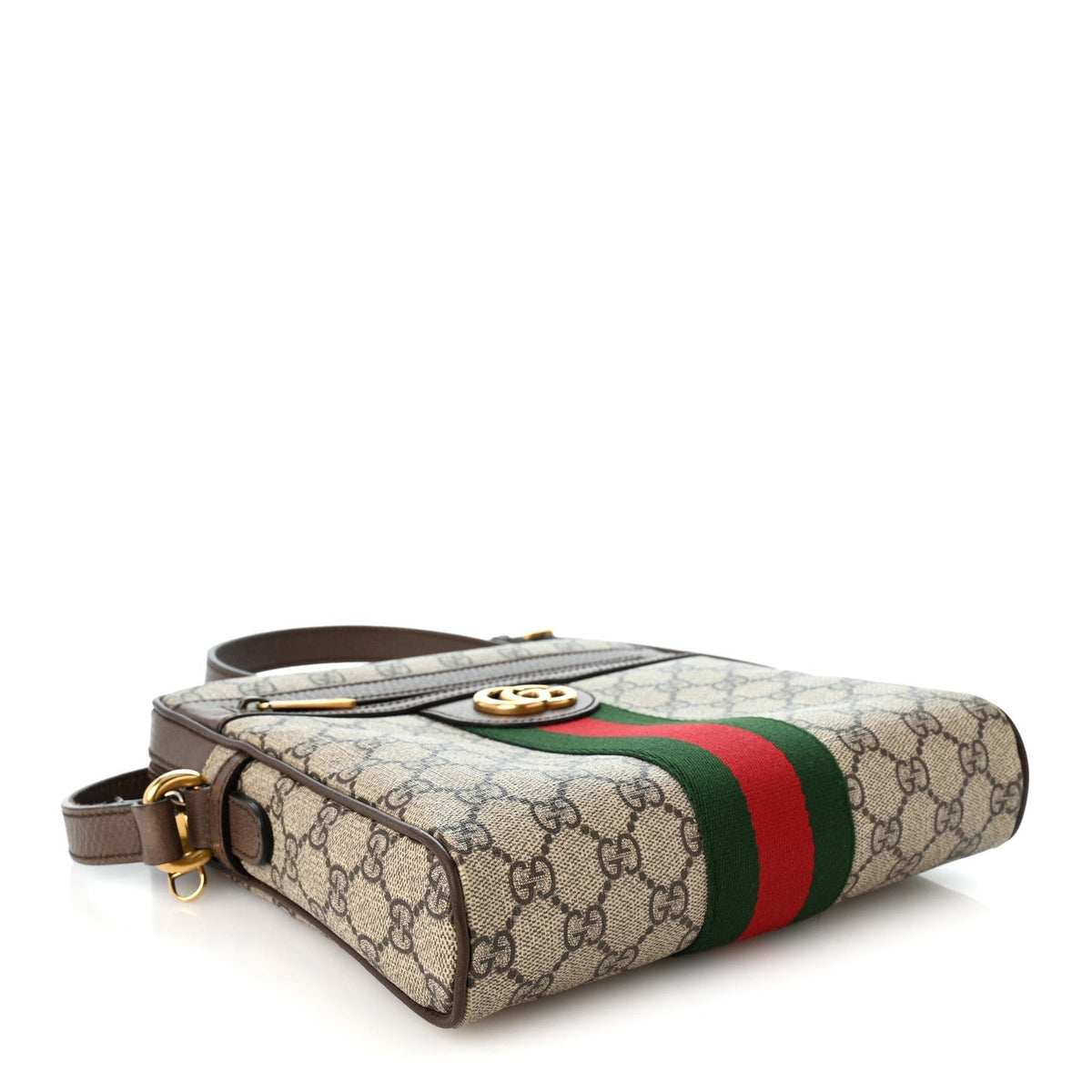 GG Supreme Monogram Web Small Ophidia Messenger Bag Brown