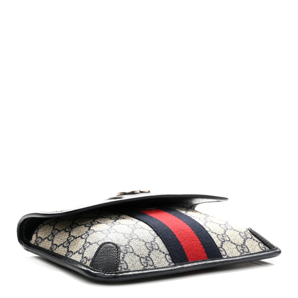 GG Supreme Monogram Web Small Ophidia Belt Bag 90 36 Beige Navy
