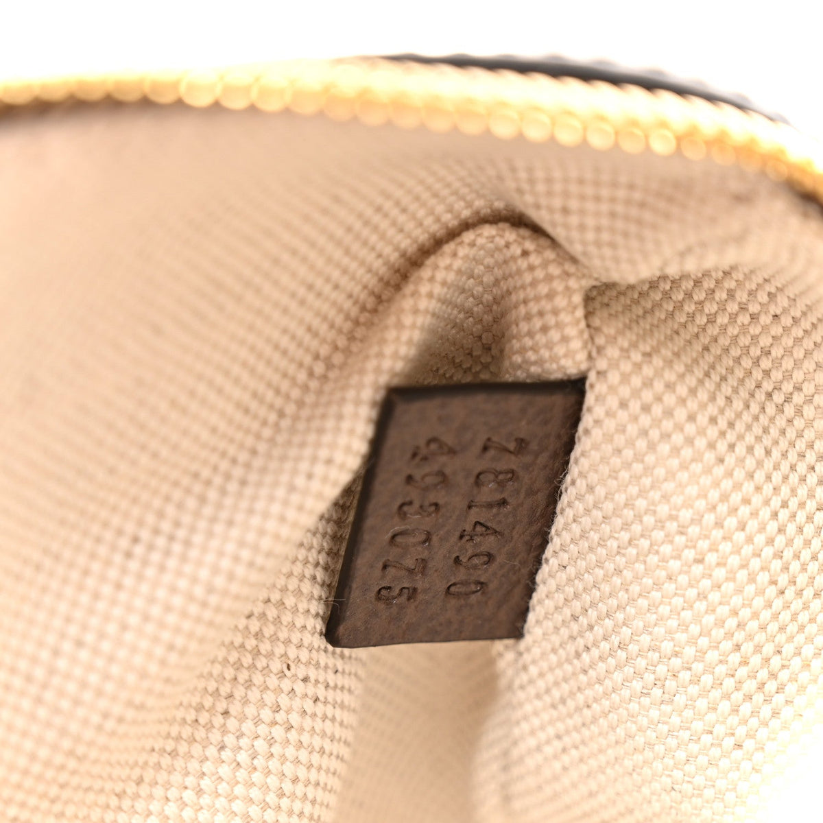 GG Supreme Monogram Textured Dollar Calfskin Web Super Mini Ophidia Top Handle Bowler Bag Beige Ebony New Acero