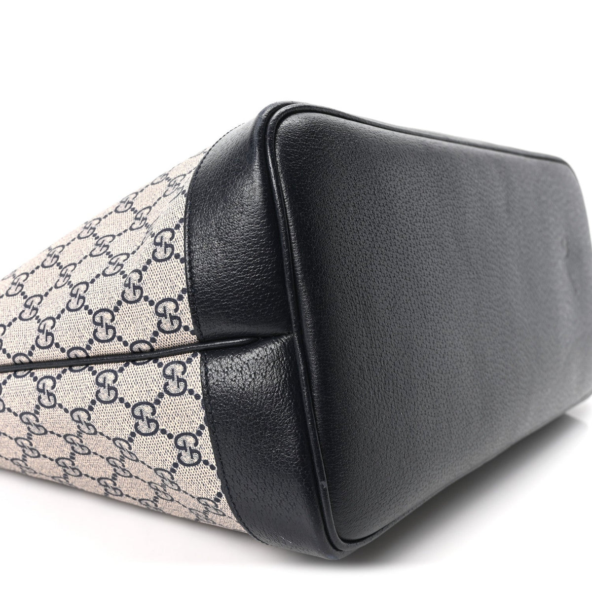 GG Supreme Monogram Textured Dollar Calfskin Web Large Ophidia Tote Beige Blue