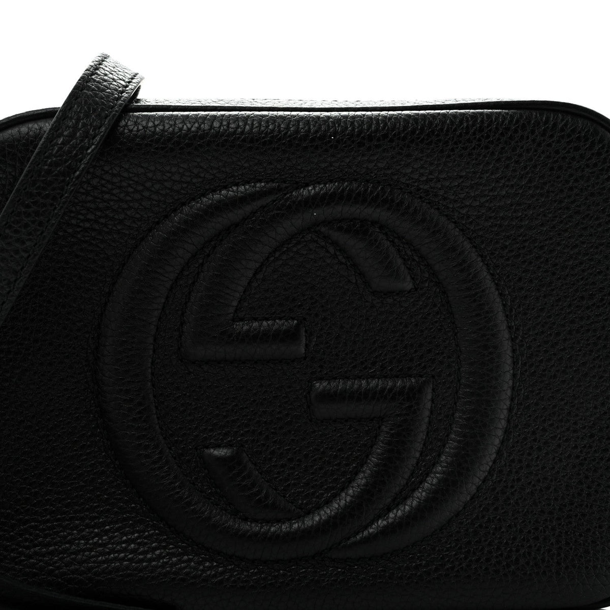 Pebbled Calfskin Small Soho Disco Bag Black