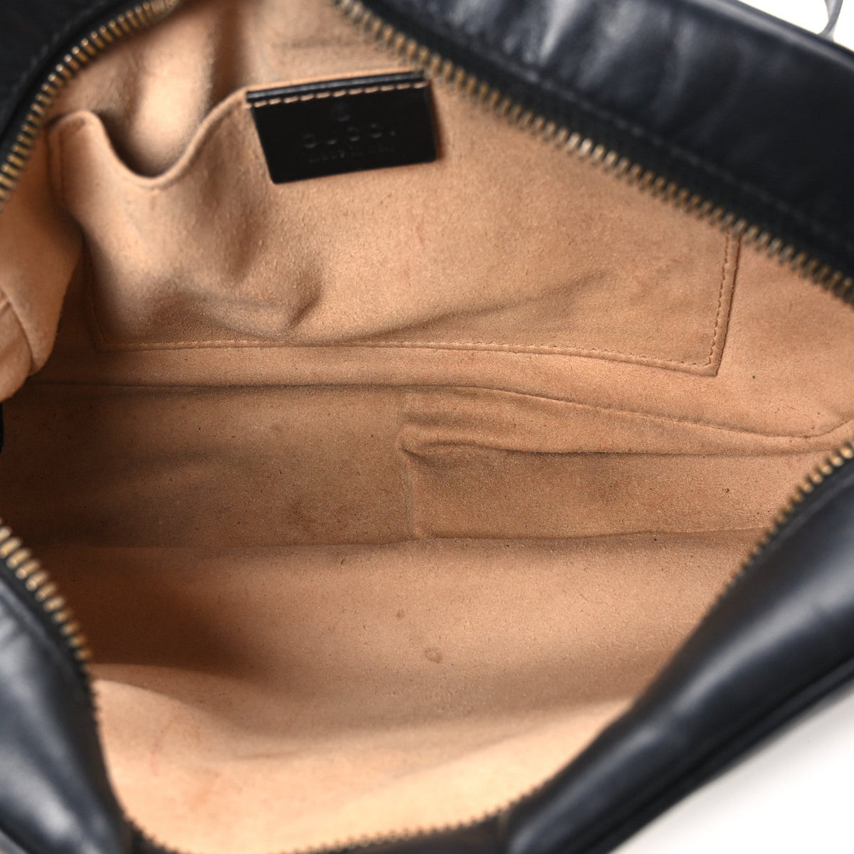 Calfskin Matelasse Small GG Marmont Chain Shoulder Bag Black
