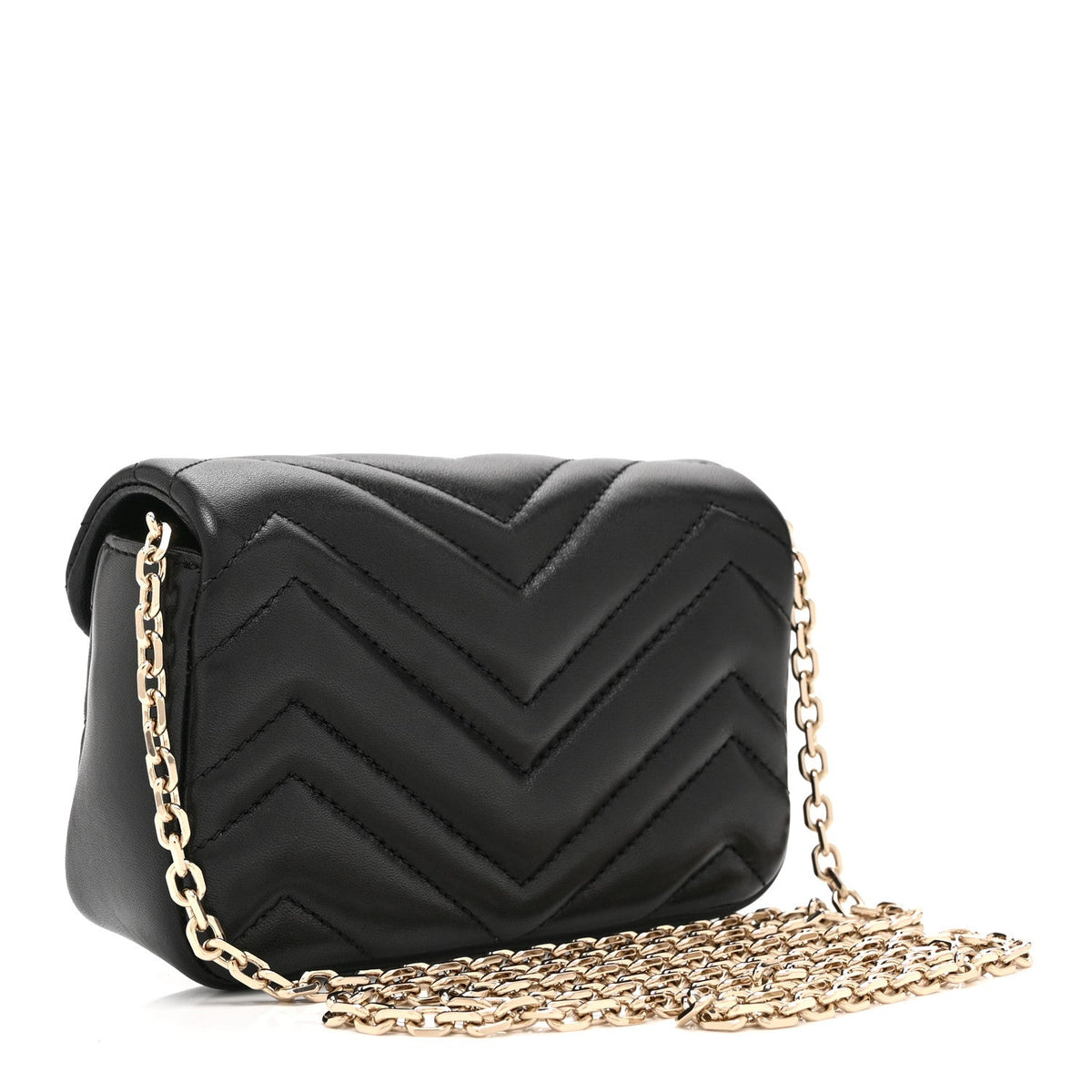 Lambskin Matelasse Mini GG Marmont Shoulder Bag Black