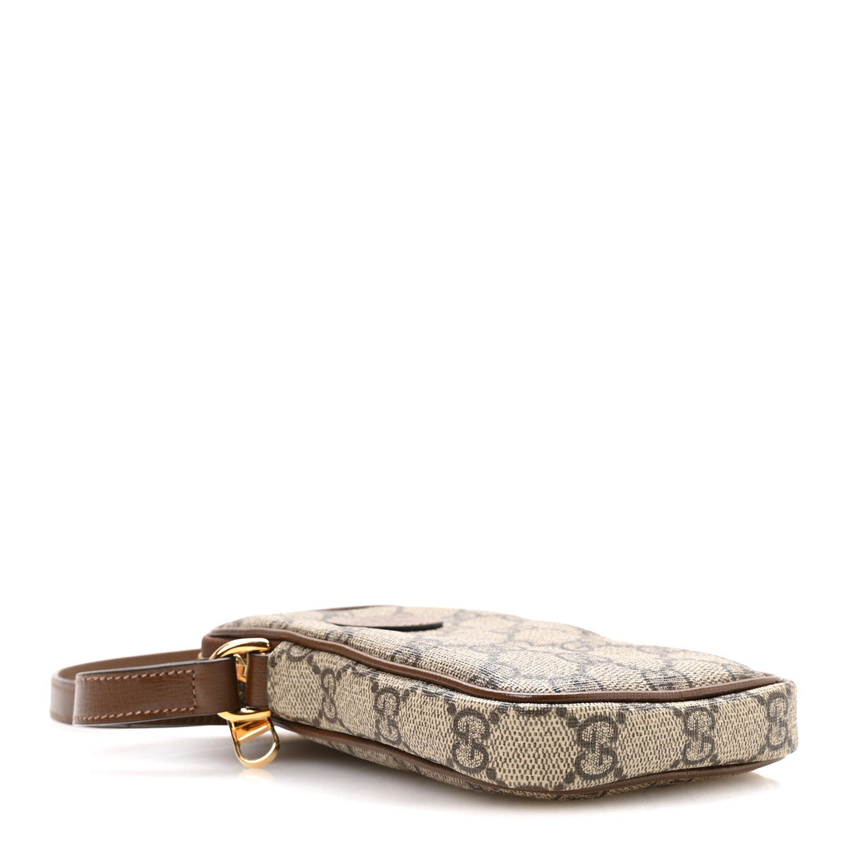 GG Supreme Monogram Textured Calfskin Retro Interlocking G Phone Crossbody Bag Ebony Brown Sugar
