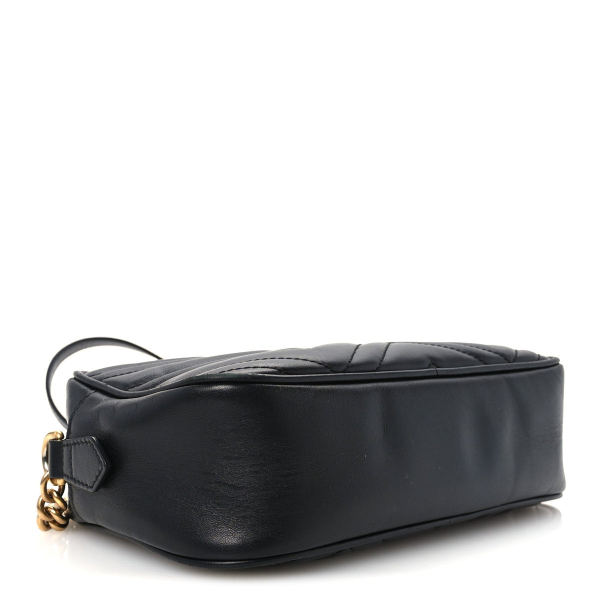 Calfskin Matelasse Small GG Marmont Chain Shoulder Bag Black