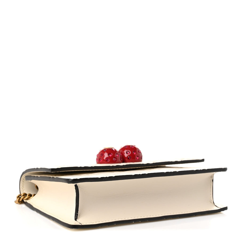 Guccissima Mini Cherry Chain Bag White