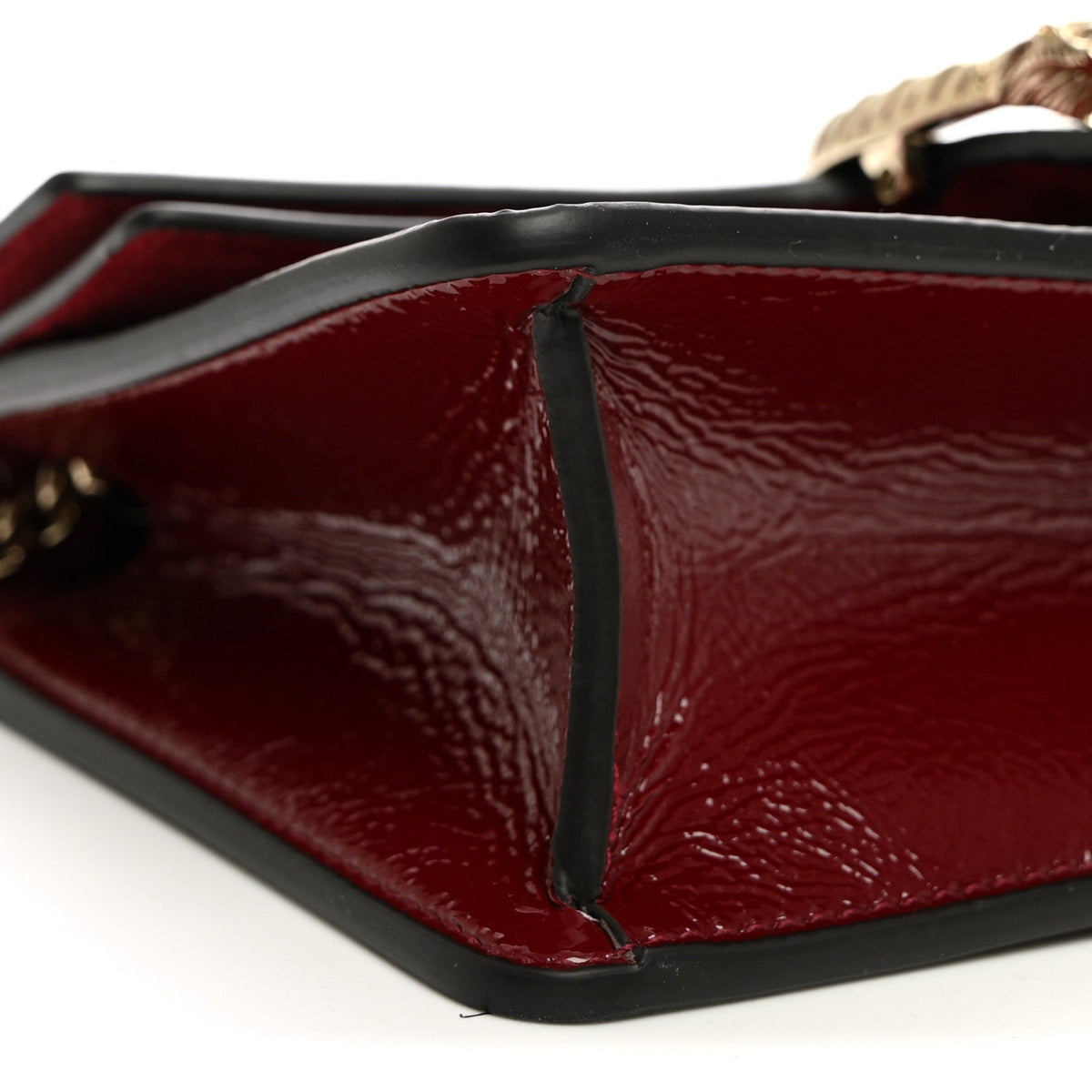Crinkled Patent Mini Dionysus Shoulder Bag Rosso Ancora Red