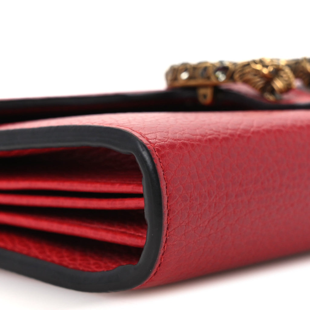 Calfskin Mini Dionysus Chain Wallet Hibiscus Red