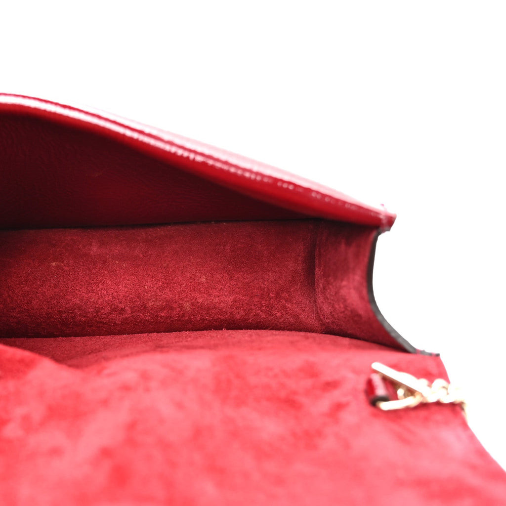 Crinkled Patent Mini Dionysus Shoulder Bag Rosso Ancora Red