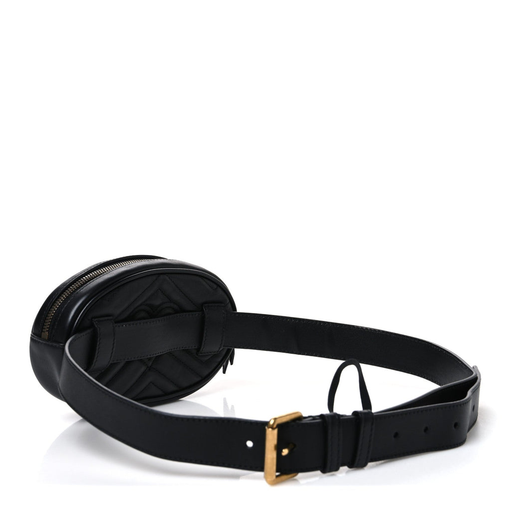 Calfskin Matelasse GG Marmont Belt Bag 95 38 Black
