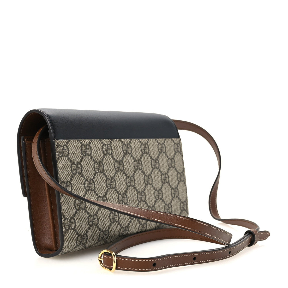 GG Supreme Monogram Calfskin Mini Padlock Shoulder Bag Beige Black Cuir