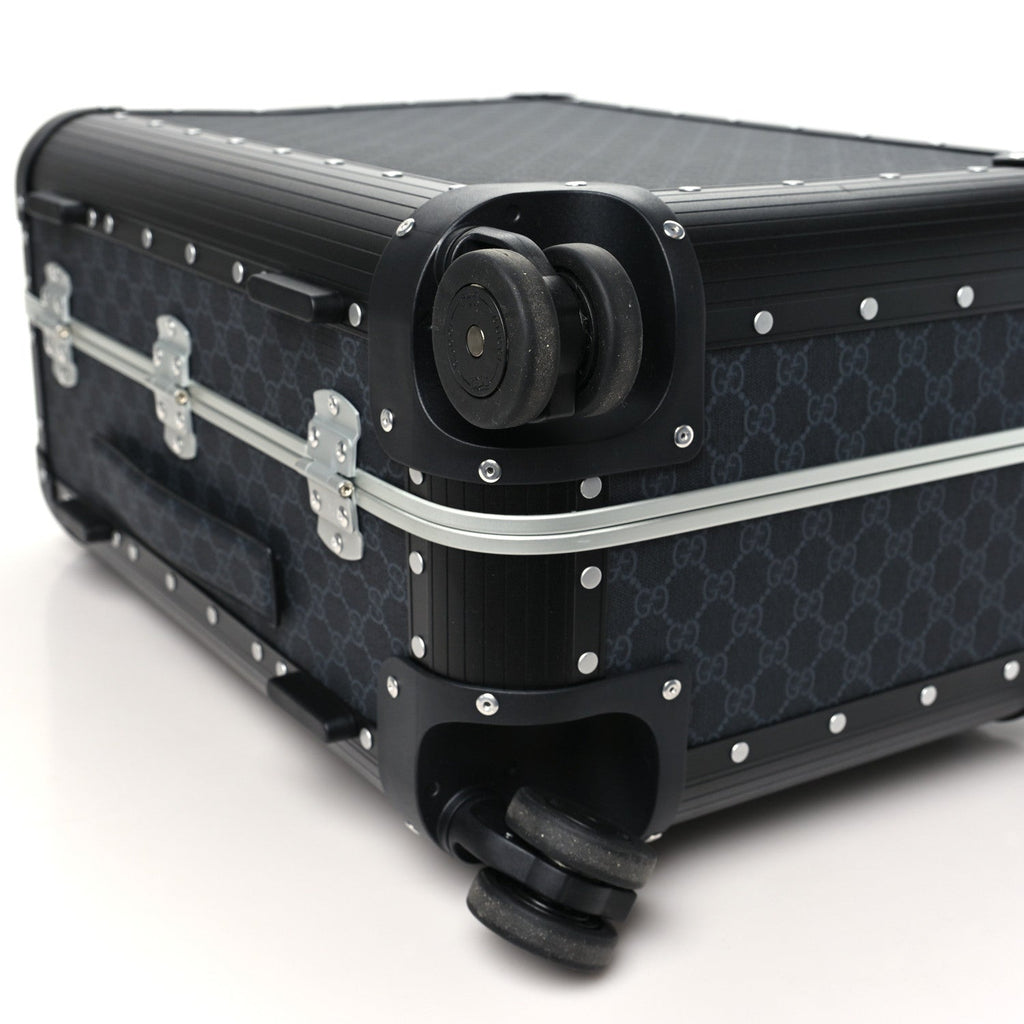 Aluminum GG Supreme Monogram Porter Cabin Plus Trolley Black