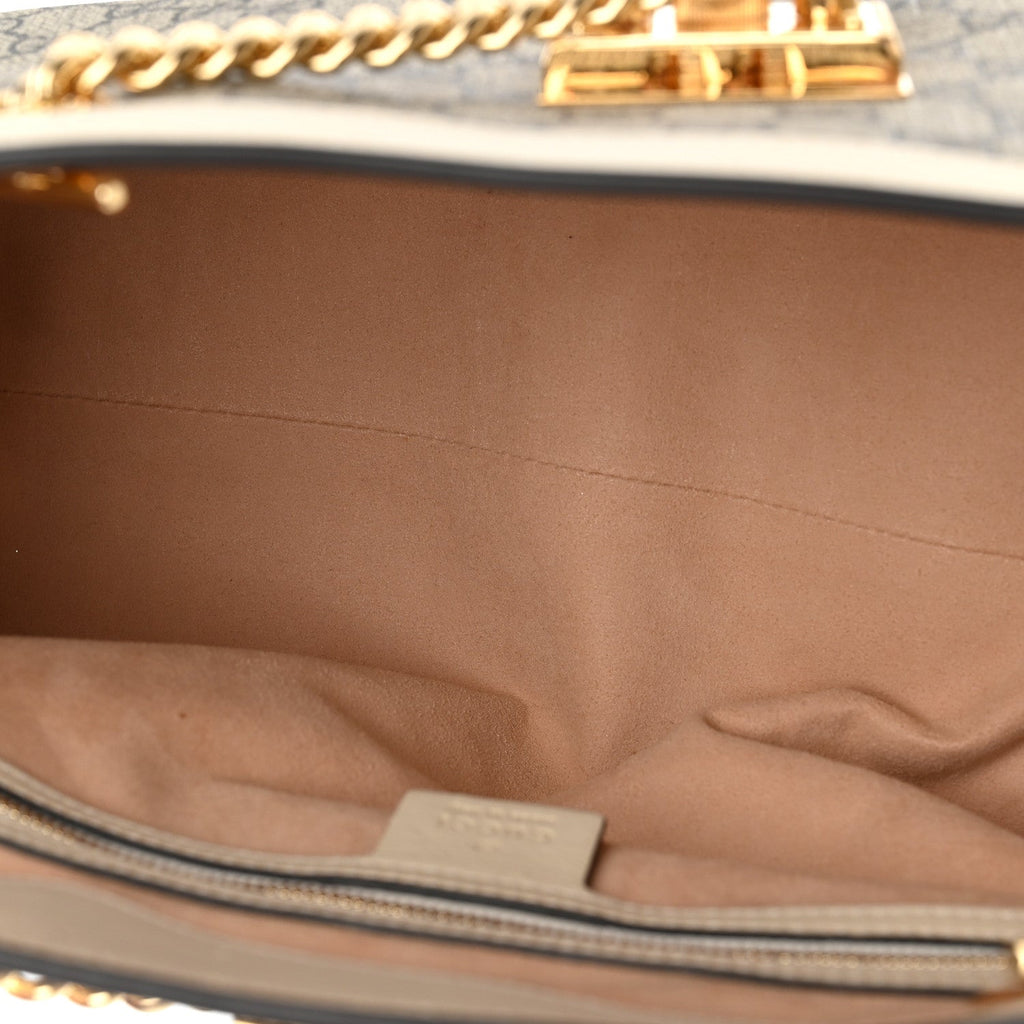 GG Supreme Monogram Medium Padlock Tote White
