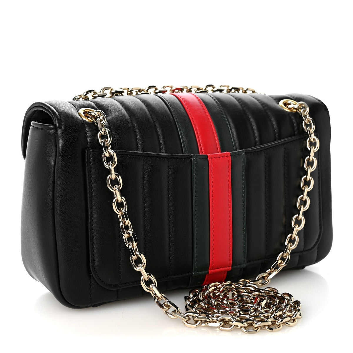 Nappa Vertical Matelasse Medium Jetset GG Marmont Shoulder Bag Black